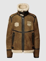 Jacke aus Schafsfell mit Label-Patches Modell 'CEPTOR' von PME Legend Beige - 13