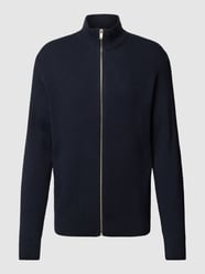Strickjacke mit Stehkragen und Reißverschluss von Lindbergh Blau - 8