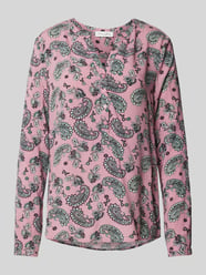 Blouse van viscose met paisleymotief van Christian Berg Woman Roze - 37