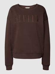 Bluza z wyhaftowanym logo model ‘EMBRO’ od REVIEW Beżowy - 7