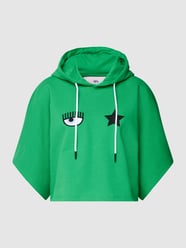 Korte hoodie met motiefstitching, model 'EYE STAR' van Chiara Ferragni Groen - 29
