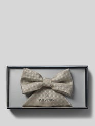 Fliege und Einstecktuch in Geschenk-Box von WILVORST Beige - 40