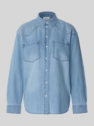 Bluzka jeansowa o kroju loose fit z czystej bawełny od s.Oliver RED LABEL - 30