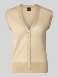 Kamizelka o kroju slim fit z mieszanki lyocellu i żywej wełny model 'FUMI' od BOSS - 28