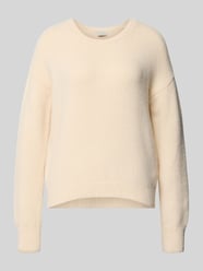 Oversized Fit Strickpullover mit Rundhalsausschnitt von Milano Italy Beige - 42