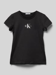 T-Shirt mit Label-Print von Calvin Klein Jeans Schwarz - 9