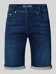 Bermudy o kroju regular fit z tkaniny stylizowanej na denim z wpuszczanymi kieszeniami od MAC - 29