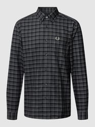 Freizeithemd mit Glencheck-Muster Modell 'Oxford Check Shirt' von Fred Perry Grau - 23