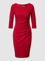 Cocktailkleid mit 3/4-Ärmeln und Raffungen von Paradi Rot - 5