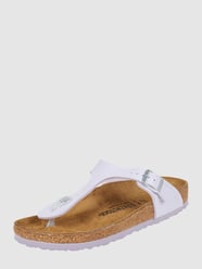 Zehentrenner in Lack-Optik Modell 'Gizeh' von Birkenstock Grau / Schwarz - 15
