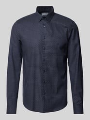 Slim Fit Business-Hemd mit Label-Stitching Modell 'Bari' von CK Calvin Klein Blau - 47