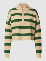 Sweter z dzianiny ze wzorem w paski model ‘NEWALICE’ od Noisy May Zielony - 24