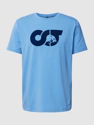 T-shirt z detalami z logo od AlphaTauri Niebieski - 32