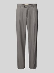 Regular Fit Bundfaltenhose mit Gürtelschlaufen Modell 'SCRIPT' von BLKVIS Grau - 12