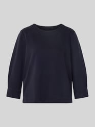 Sweatshirt met geribde ronde hals van comma - 22