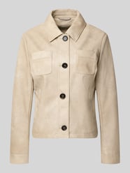 Regular Fit Jacke in Leder-Optik von Amber & June Beige - 7