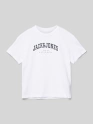 T-Shirt mit Label-Print Modell 'CALEB' von Jack & Jones Weiß - 42