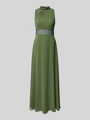 Sukienka wieczorowa z koronką szydełkową od V.M. Zielony - 38