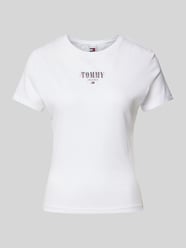 Slim Fit T-Shirt mit Label-Print von Tommy Jeans Weiß - 6