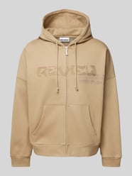 Oversized Sweatjacke mit Label-Stitching von REVIEW Beige - 47