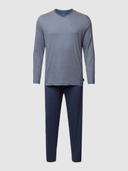PLUS SIZE Pyjama mit Streifenmuster von Ceceba Plus Blau - 25