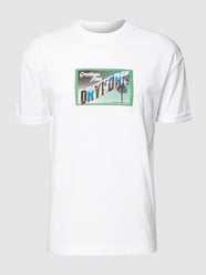 T-shirt met labelprint, model 'Thilo Post' van Drykorn Wit - 37
