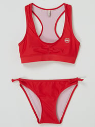 Bikini met sierstrikken, model 'Lollipop' van Only Rood - 40