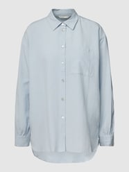 Blouse met linnen en borstzak, model 'WILLOW' van Only Blauw / turquoise - 38