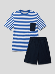 Pyjama mit Brusttasche von Schiesser Blau - 16