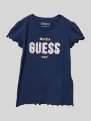 T-Shirt mit Statement-Print von Guess Blau - 24