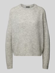 Gebreide pullover van alpacamix, model 'DOANIE' van Drykorn Grijs / zwart - 28