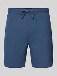 Shorts mit Label-Stitching Modell 'WAFFLE' von BOSS Blau - 9