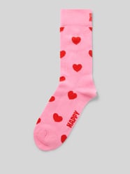 Socken aus elastischem Baumwoll-Mix Modell 'Heart' von Happy Socks Pink - 41