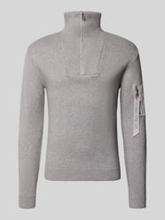Strickpullover aus Viskose-Mix mit Troyer-Kragen von Alpha Industries - 7