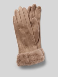 Handschuhe mit Kunstfellbesatz von EEM Braun - 48