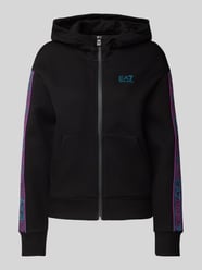 Sweatjacke mit Label-Print von EA7 Emporio Armani Schwarz - 18