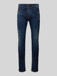 Tapered Fit Jeans im Destroyed-Look Modell 'Noel' von ELIAS RUMELIS Blau - 5