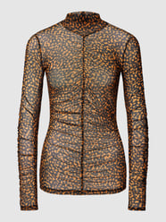 Blusenshirt mit Allover-Muster Modell 'Dikarau' von HUGO Gelb - 40