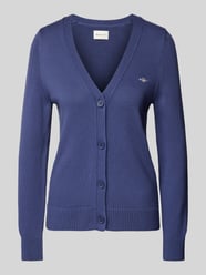 Strickjacke mit Label-Stitching von Gant Blau - 31