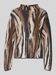 Sweter z dzianiny ze stójką od monari - 37