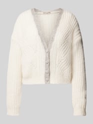 Strickjacke mit V-Ausschnitt von Liu Jo White Beige - 21