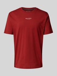 Regular fit T-shirt van puur katoen van Marc O'Polo Bordeaux - 28