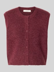 Regular fit bodywarmer van wolmix met alpaca-aandeel model 'LULU' van Selected Bordeaux - 11