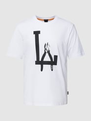 T-Shirt mit Label-Print Modell 'Meccano' von BOSS Orange Weiß - 41