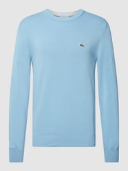 Gebreide pullover met logostitching van Lacoste Blauw / turquoise - 7