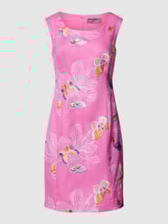 Knielange jurk van linnen met motiefprint van White Label Roze - 40