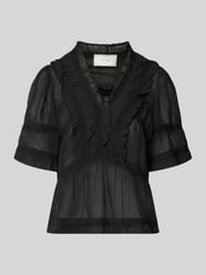 Bluzkowy T-shirt z szydełkową koronką model 'Evienne' od Neo Noir - 25