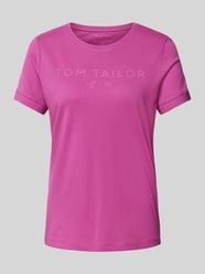 T-shirt z nadrukiem z logo od Tom Tailor Fuksjowy - 10