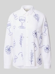regular fit linnen blouse in all-over look van Christian Berg Woman - 15