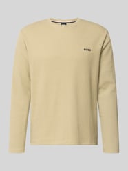 bluzka z długim rękawem o kroju regular fit z mieszanka bawełny model 'WAFFLE LS-SHIRT' od BOSS - 2